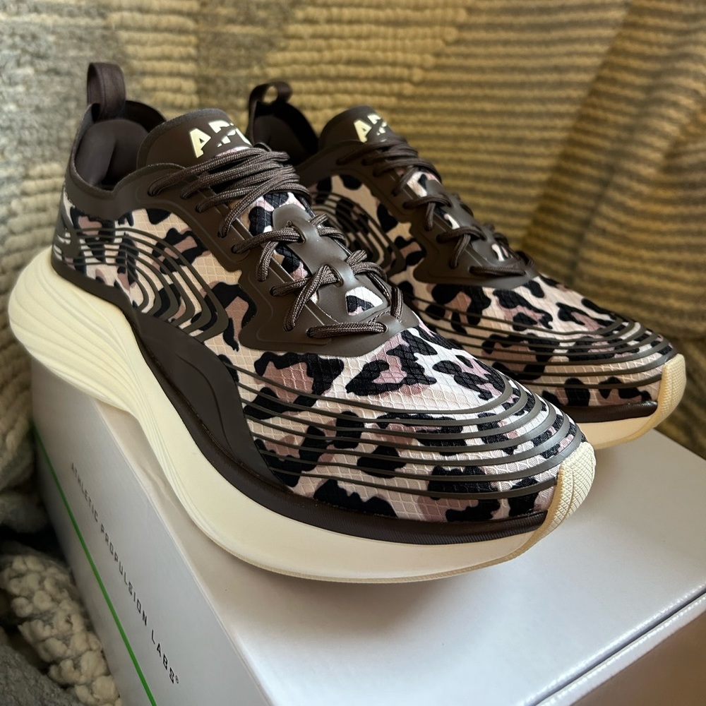 APL streamline sneakers. Mens size 7 (sold out) Chocolate / Leopard
